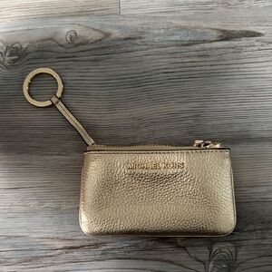 Michael Kors Metallic Gold Leather Pouch
